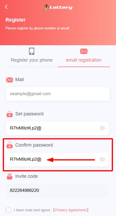 Type the password again